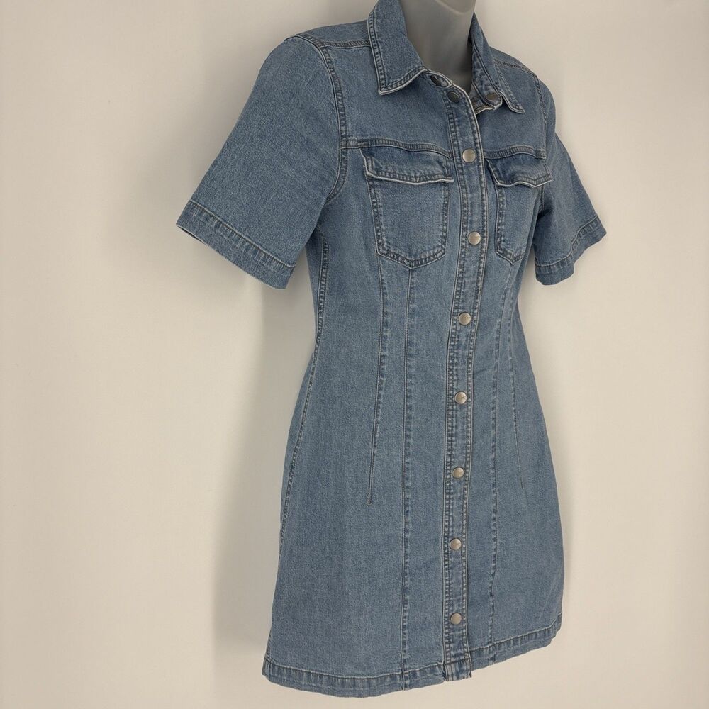 Madewell Denim Seamed Mini Shirtdress  Size‎ 00 - Picture 5 of 8